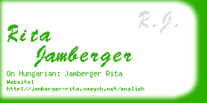 rita jamberger business card